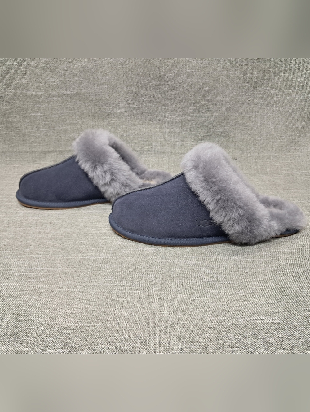UGG Scuffette ii Navy/Grey Suede Slip On Slippers Womens Size 8 - Picture 2 of 14